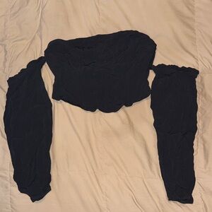 Off the shoulder black blouse